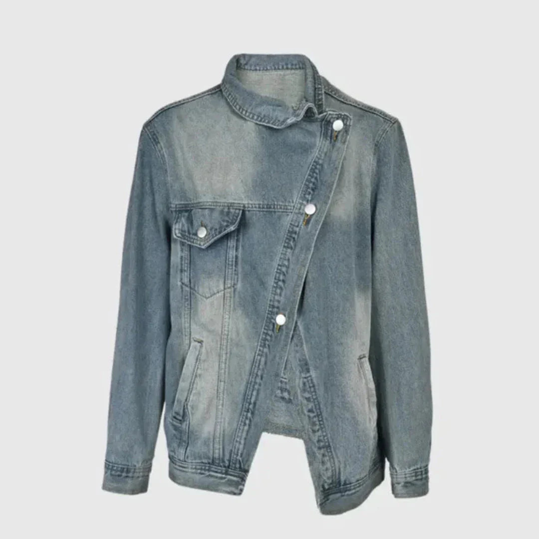 Waylynn Asymmetrical Denim Jacket Unisex Oversized Edge