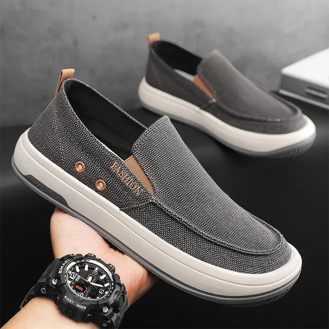 Men's All Seasons Canvas Slip-On Denim Boots By TrendStoff Breathable Comfort Easy Slip-On Casual
