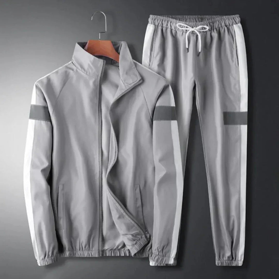 Vince Reflective Casual Sport Set For Men Two Piece Tracksuit With Reflective Stripes And Bold Side Panels By Street-Wave