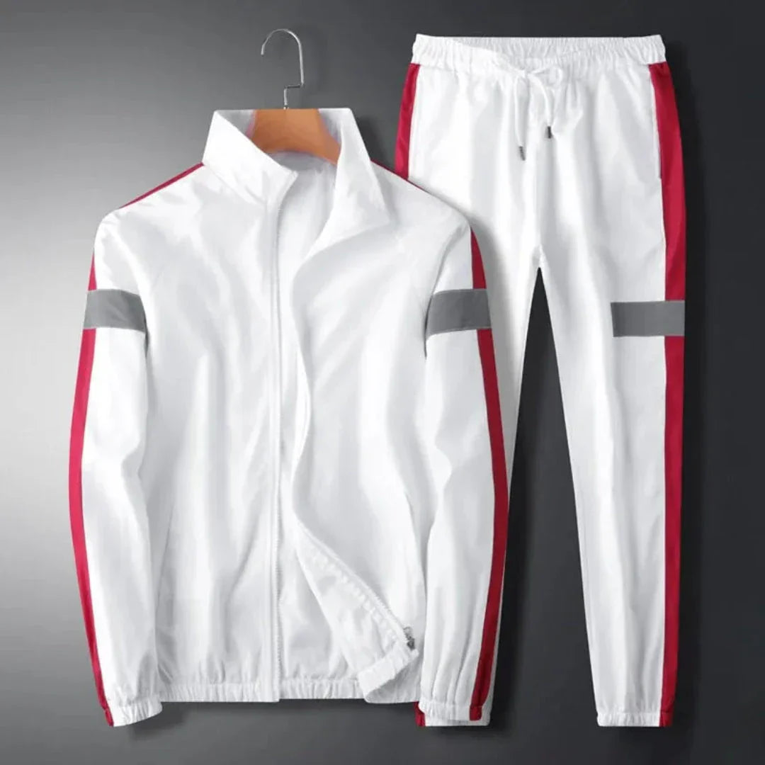Vince Reflective Casual Sport Set For Men Two Piece Tracksuit With Reflective Stripes And Bold Side Panels By Street-Wave