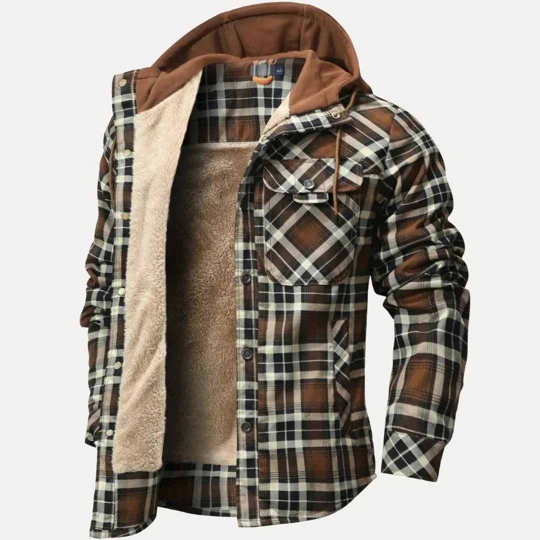 Vincent Sherpa-Lined Plaid Padded Jacket