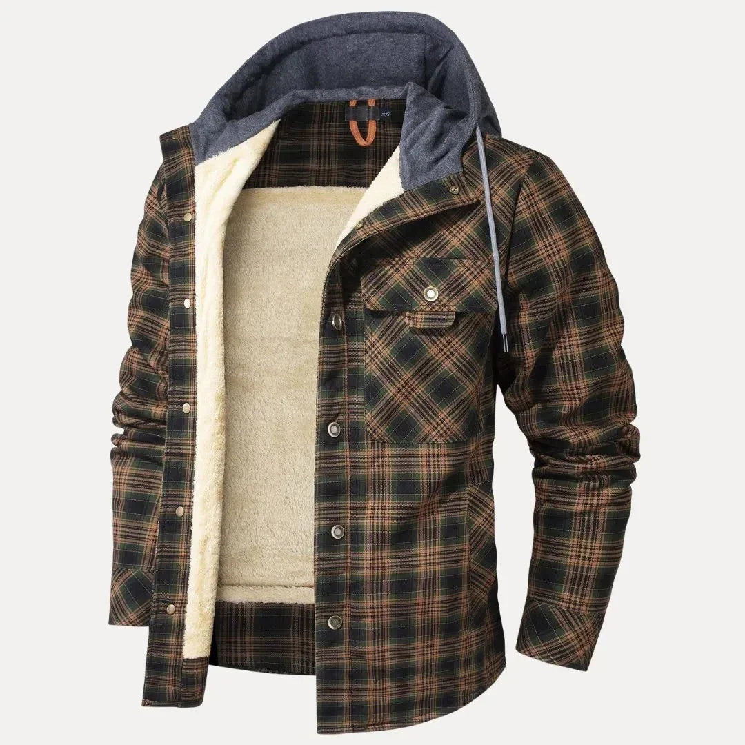 Vincent Sherpa-Lined Plaid Padded Jacket