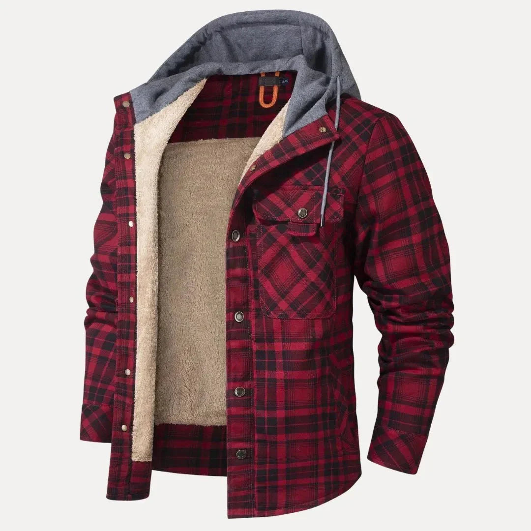 Vincent Sherpa-Lined Plaid Padded Jacket