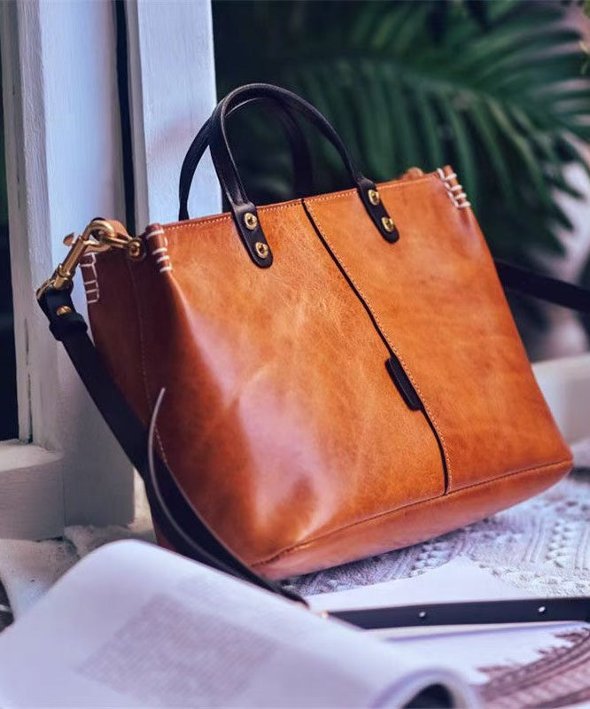 Grand sac fourre-tout vintage en cuir marron durable - Street-Wave