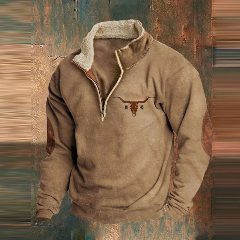Street Wave Vintage Sherpa Pullover With Side Pockets For Vintage Fashion Lovers