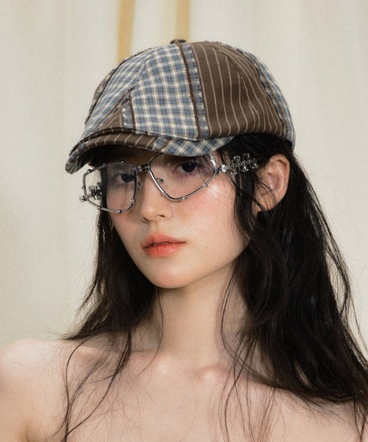 Chapeau breton polyvalent à carreaux vintage et colorblock - Street-Wave