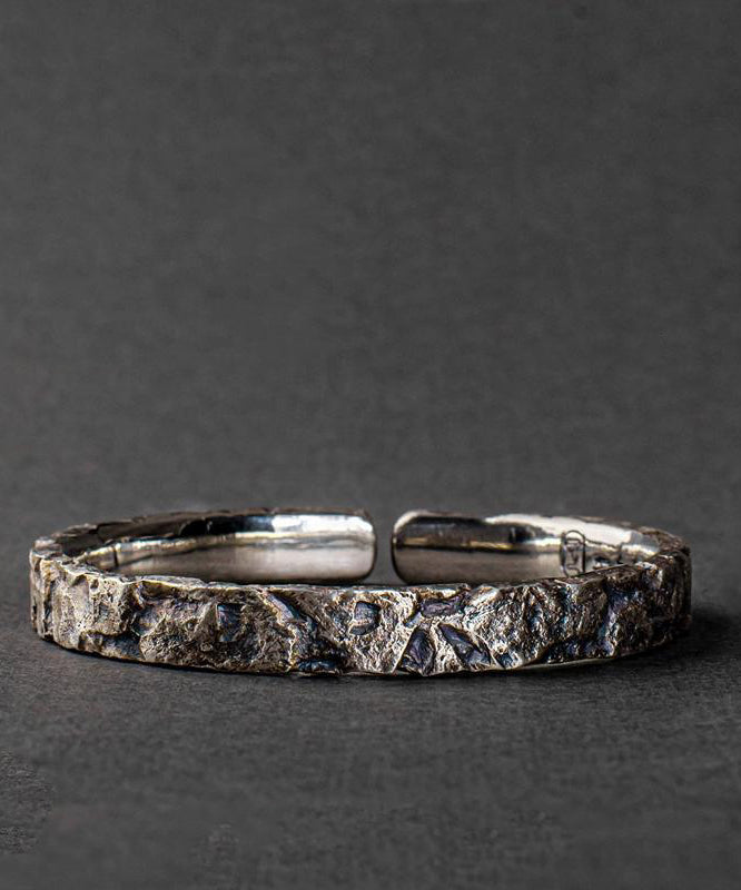 Manchette vintage en argent sterling pour homme, motif « A Massive Rock » - Street-Wave