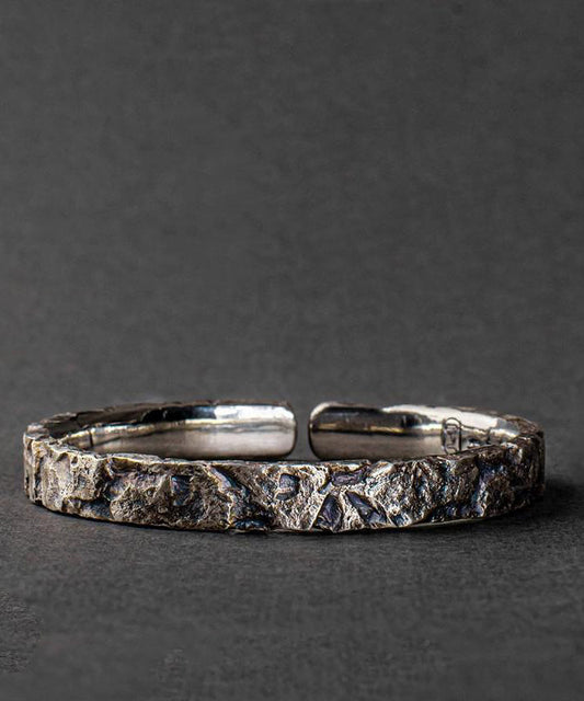 Manchette vintage en argent sterling pour homme, motif « A Massive Rock » - Street-Wave