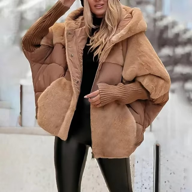 Street-wave Womens Hooded Puffer Jacket Insulated For Cold Weather With Relaxed Fit
