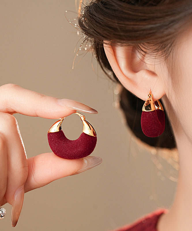Boucles d'oreilles créoles en forme de U en alliage de cuivre rouge Vogue - Street-Wave
