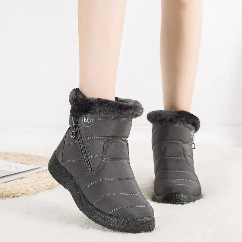Street-Wave Women's Insulated Foot Warmer Boots with Plush Fur Lining and Side Zip