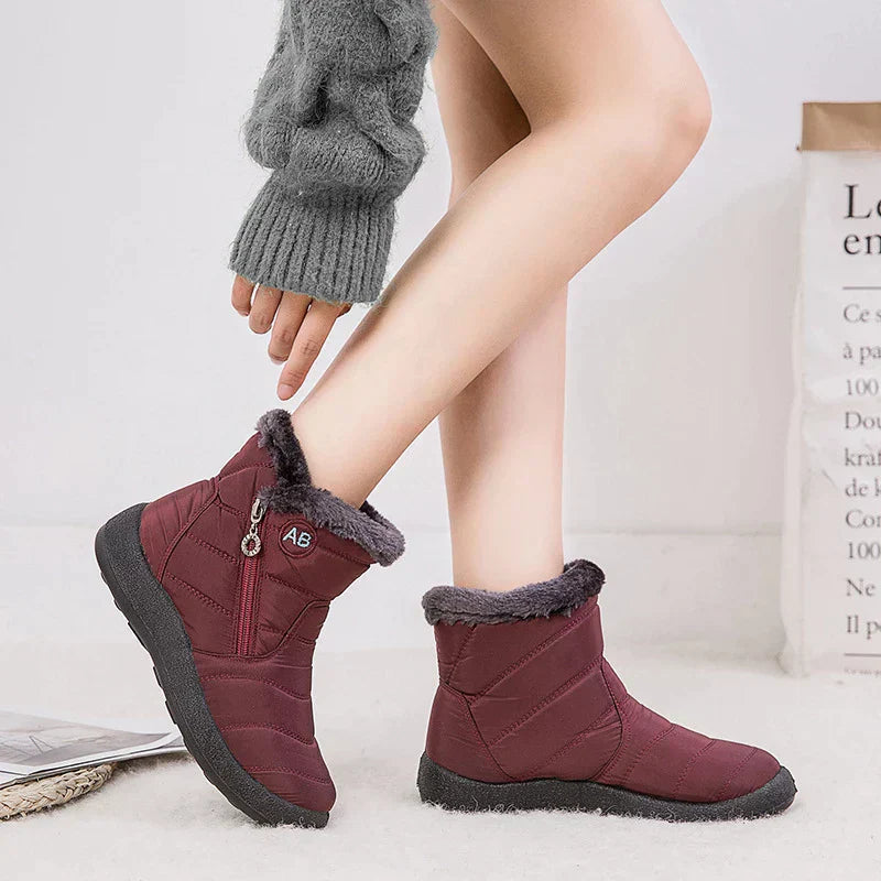 Street-Wave Women's Insulated Foot Warmer Boots with Plush Fur Lining and Side Zip