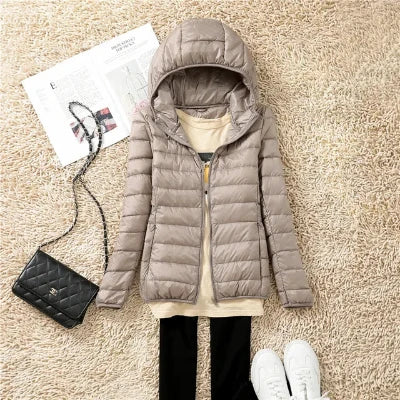 Street-wave Women's Puffer Down Jacket Hooded Warm Durable Stylish Comfort For Everyday Wear