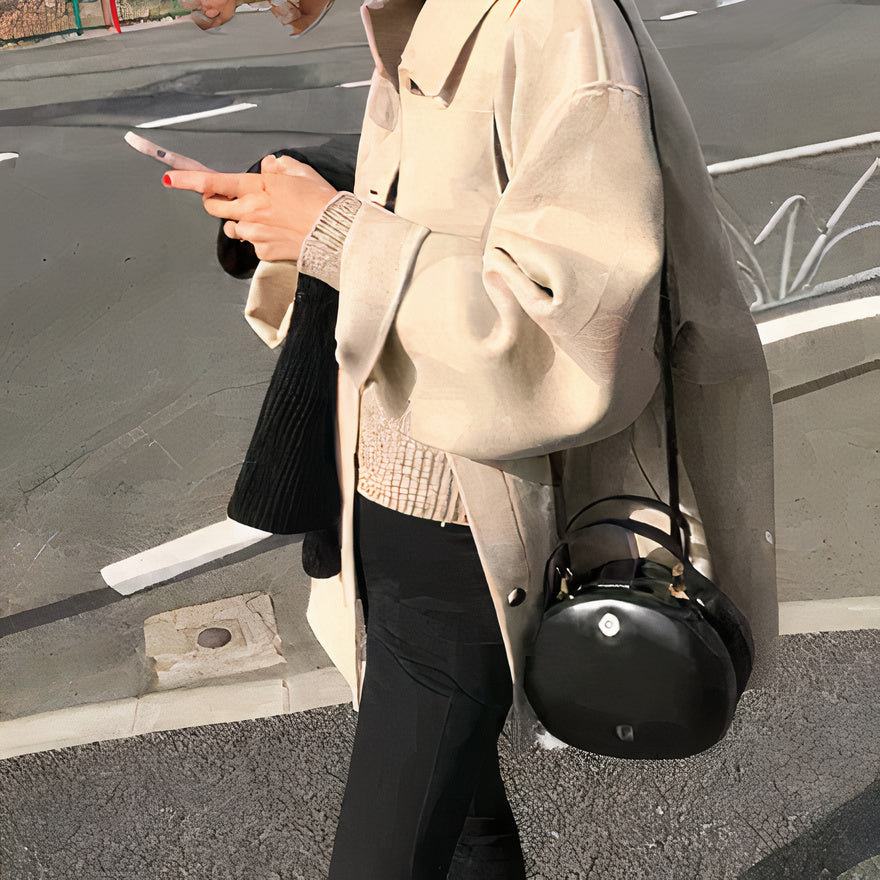 Street-Wave Wool Blend Jacket For Women Cozy Comfort Modern Cut Trendy Everyday Layering