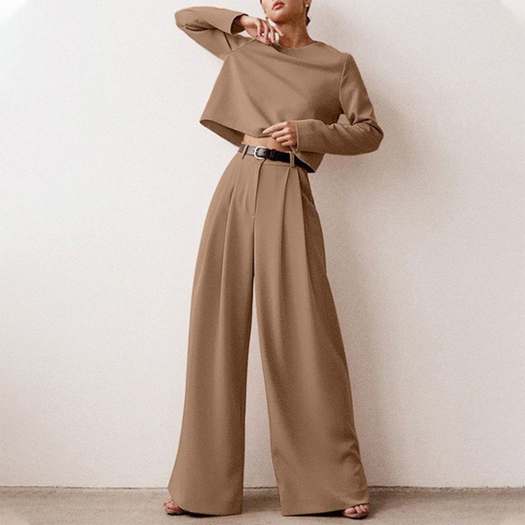 Streetwave Womens Elegant Wide Leg Set With Flowing Lines For Modern Comfort And Everyday Chic