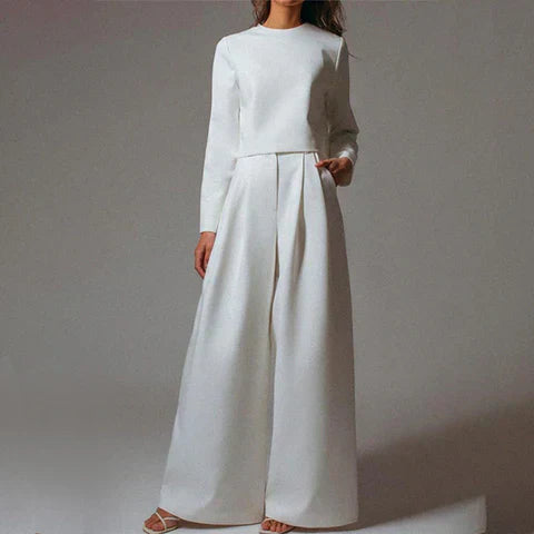 Streetwave Womens Elegant Wide Leg Set With Flowing Lines For Modern Comfort And Everyday Chic