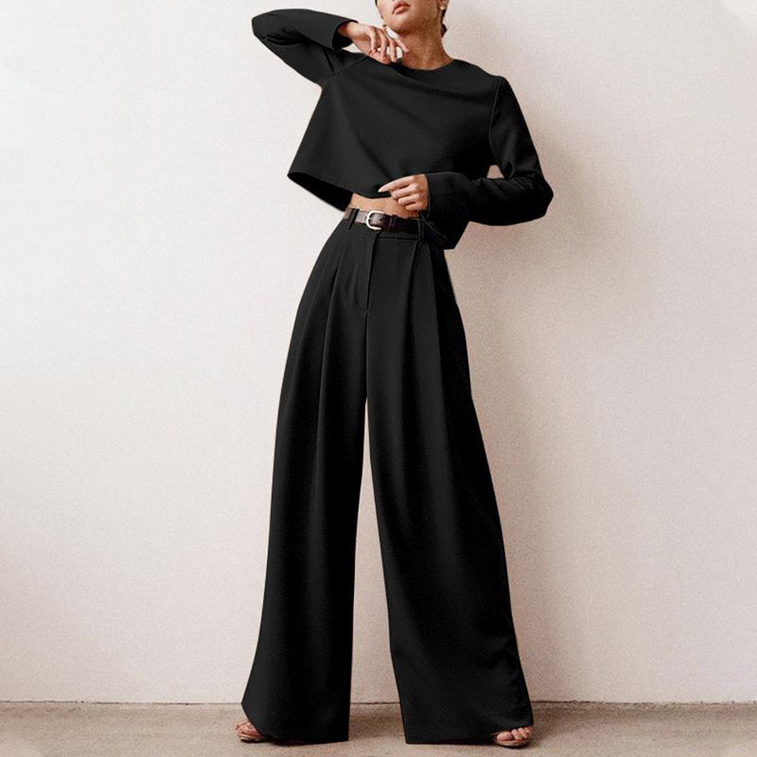 Streetwave Womens Elegant Wide Leg Set With Flowing Lines For Modern Comfort And Everyday Chic