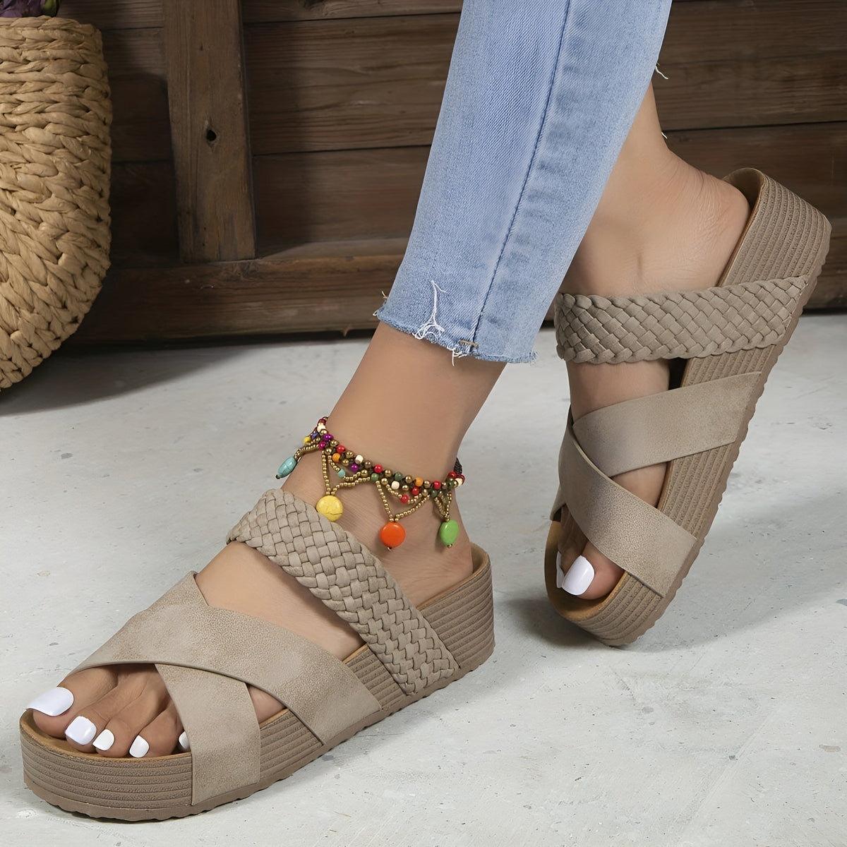 Street-Wave Women Orthopedic Sandals For All-Day Comfort And Support With Braided Straps