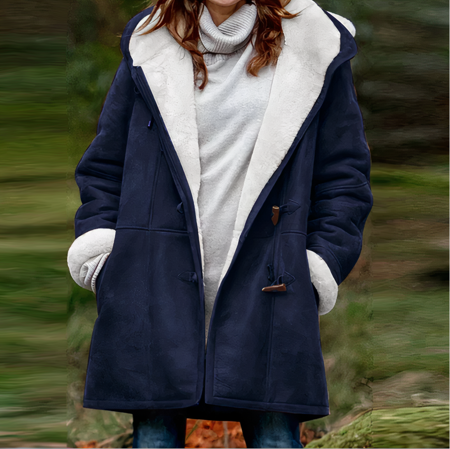 Street-Wave Women's Winter Coat With Plush Fleece Lining And Front Toggle Closure