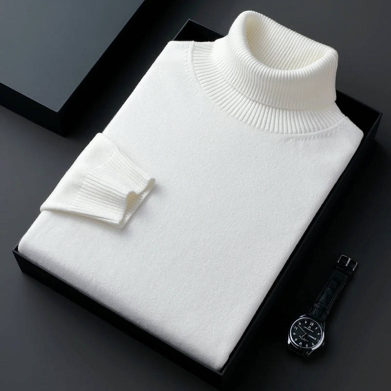 Men's Premium Turtleneck Sweater By Street-Wave Versatile Knit For Sharp Casual Winter Style