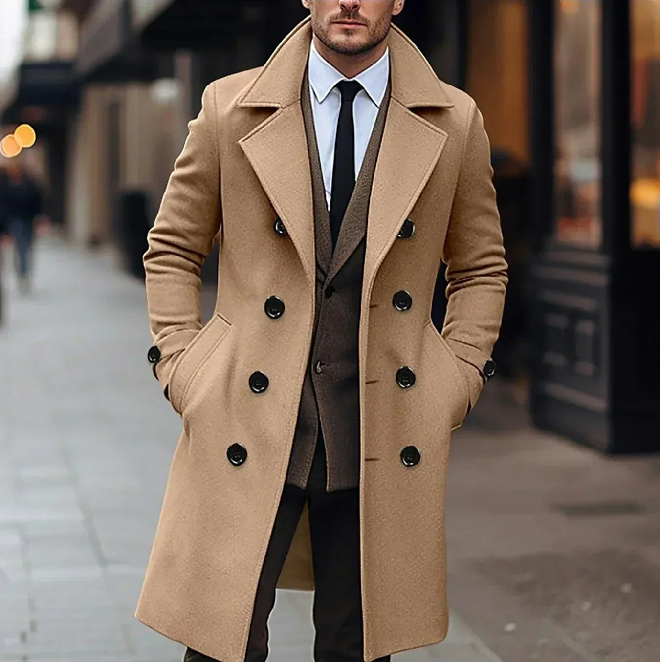 Streetwave Mens Wool Coat Timeless Warmth With Traditional Cut Premium Quality For Men