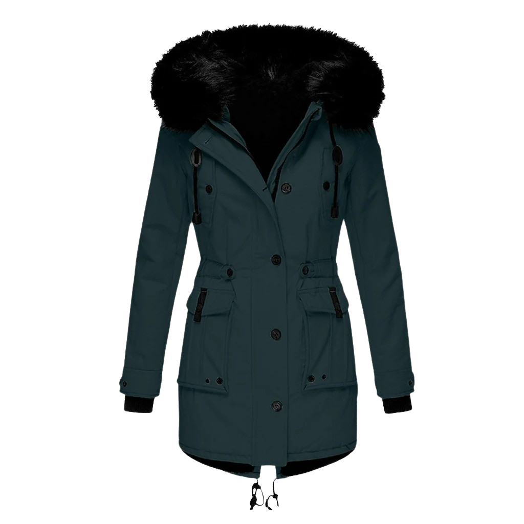 Street Wave Women Winter Coat With Hood Fur Trim Parka Long Length For All Day Warmth Elegant