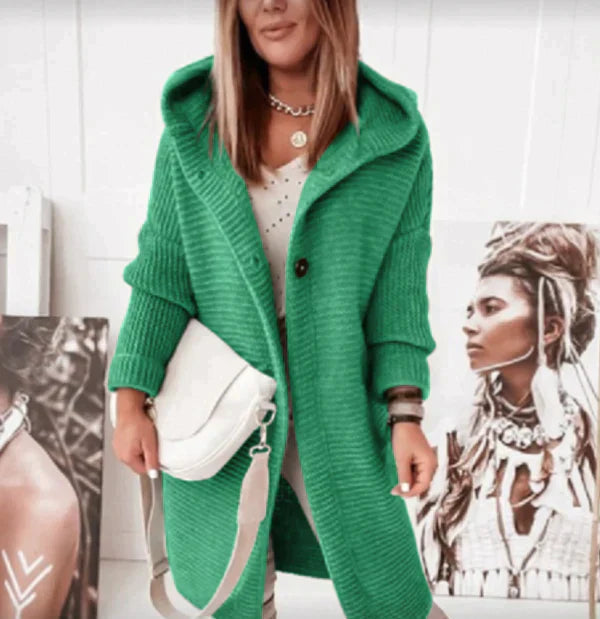 StreetWave Audrey Cozy Hooded Knit Cardigan For Women
