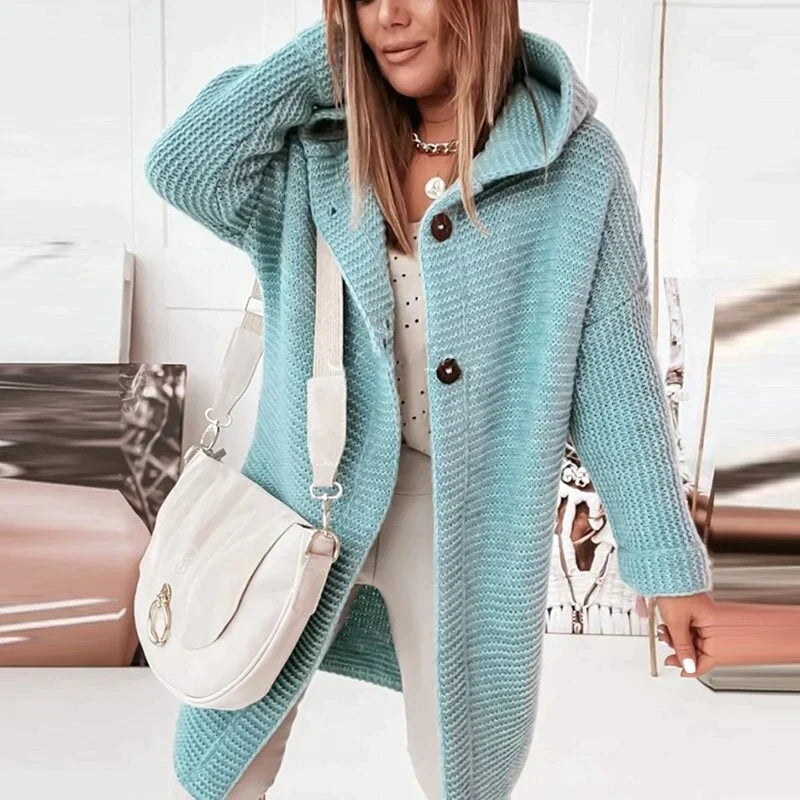 StreetWave Audrey Cozy Hooded Knit Cardigan For Women