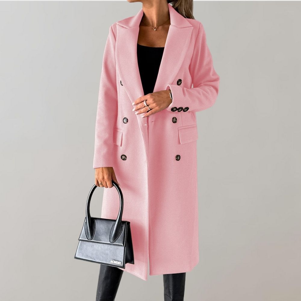 Street-Wave Elara Long Winter Coat For Women Warm Timeless Pink Outerwear Everyday Fashion Essential