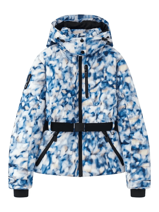 Street-Wave Women's Belted Down Jacket With Hood Waterproof Insulated Puffer Coat