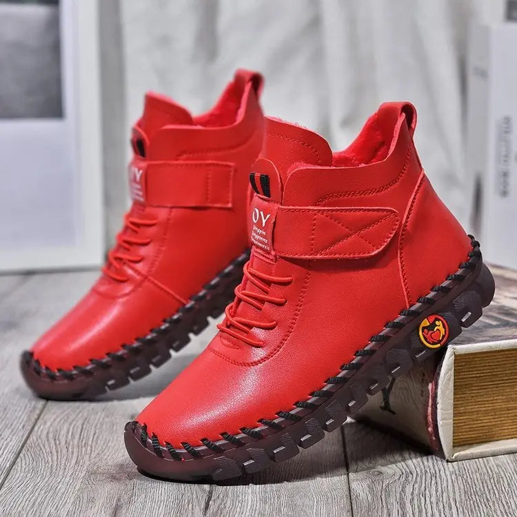Waterproof Lace-Up Boots For Women Street-Wave Warm Comfort