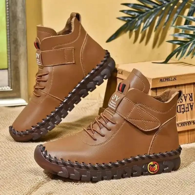 Waterproof Lace-Up Boots For Women Street-Wave Warm Comfort
