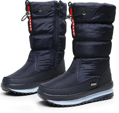 Waterproof Mid Calf Boots Women Street Wave Cozy Warmth