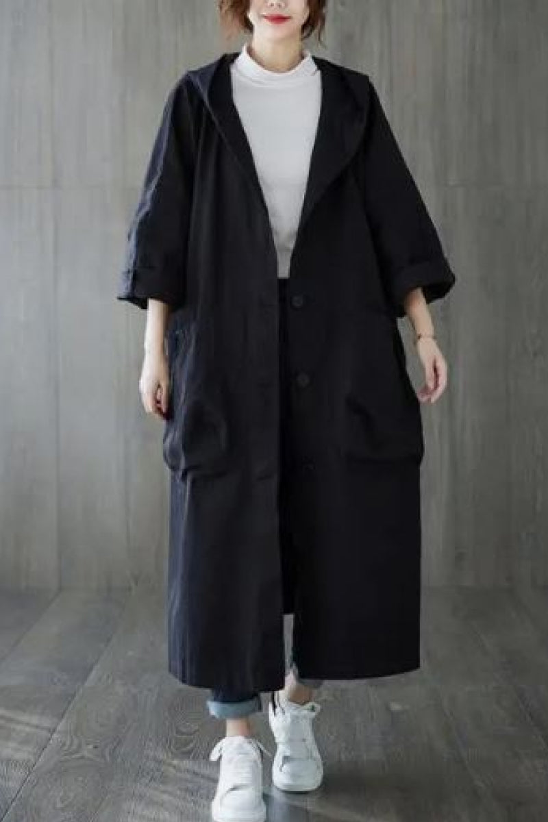 Street-Wave Oversize Wind Jacket Burgundy Red Water-Resistant Coat For Women Urban Style