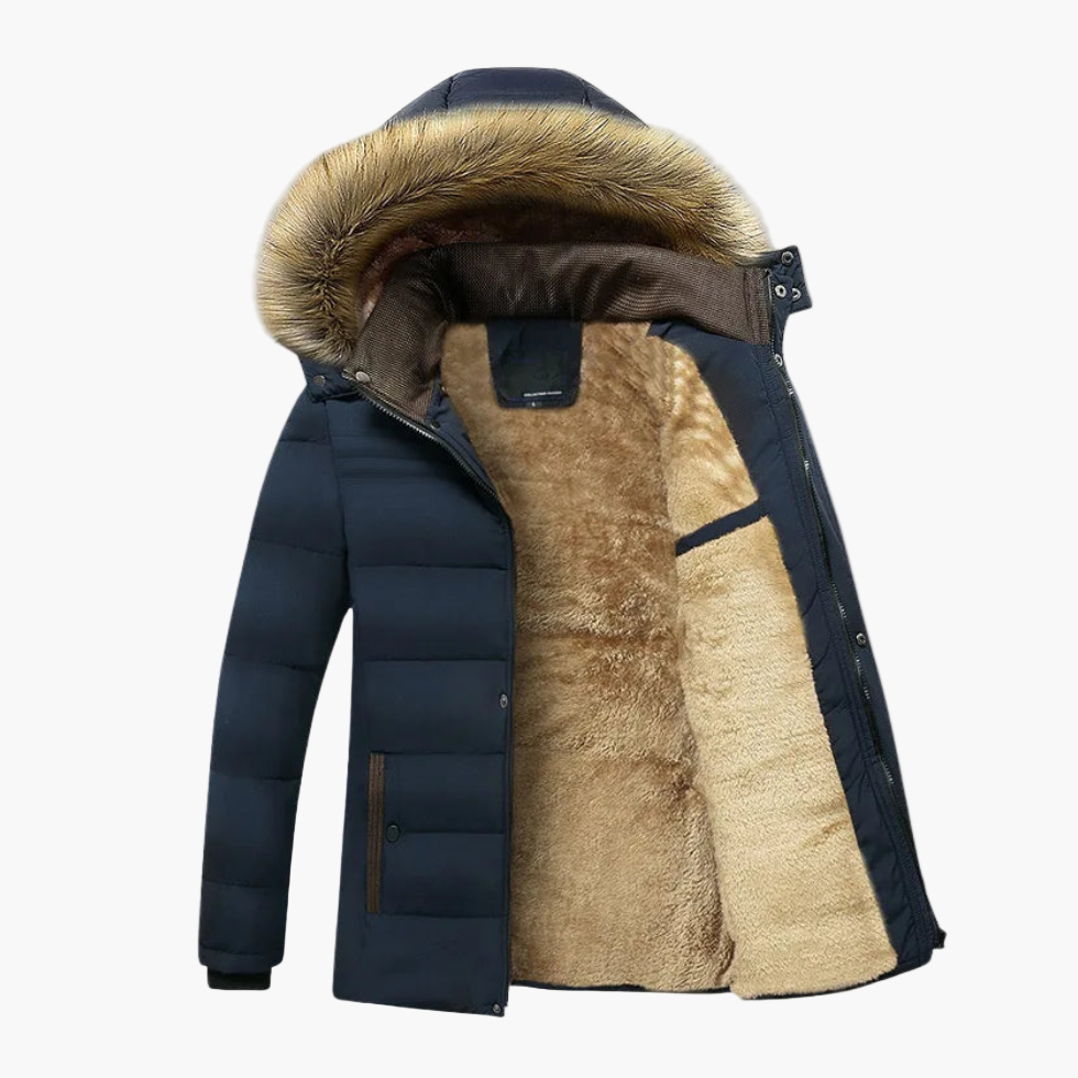 Arthur Mens Fur Lined Hooded Parka Street-Wave Heavy Duty Warm Insulated Coat