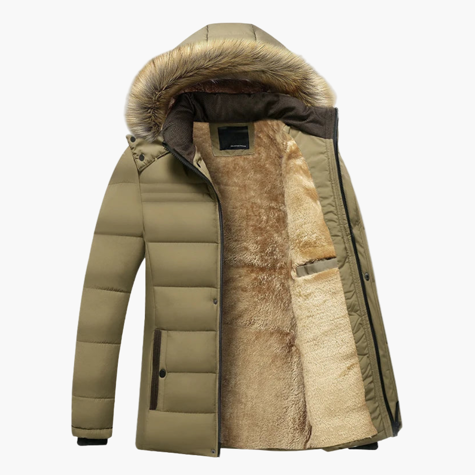 Arthur Mens Fur Lined Hooded Parka Street-Wave Heavy Duty Warm Insulated Coat