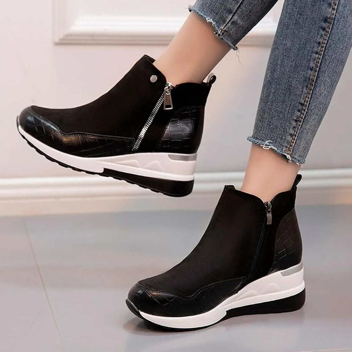 Street Wave Wedge Heel Winter Boots For Women Cozy Comfort