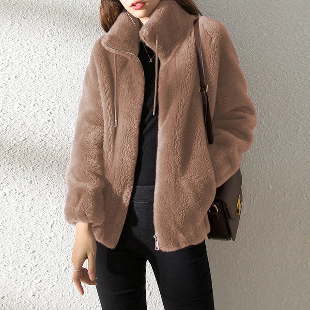 Street-Wave Lily Winter Pullover Cozy Teddy Fleece Coat For Women Premium Warmth