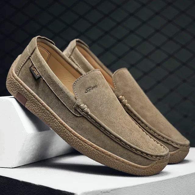 LuxeStride Mens Leather Moccasins Premium Soft Leather Slip On Loafers For Stylish Men