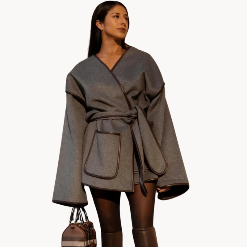 Street-wave Belted Tailored Jacket for Women, Chic Flattering Fit with Belt Detail