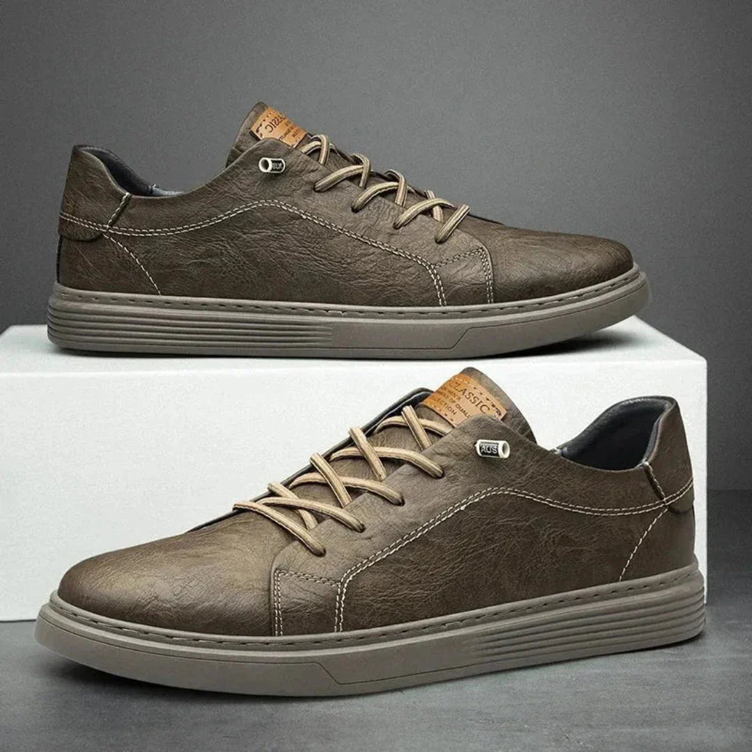 Weston Leather Sneakers For Men By Street-Wave PU Leather Upper Cushioned Midsole Non Slip Rubber Outsole