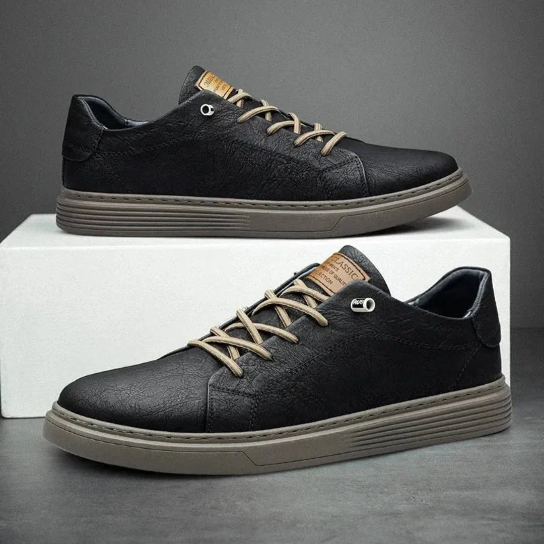 Weston Leather Sneakers For Men By Street-Wave PU Leather Upper Cushioned Midsole Non Slip Rubber Outsole