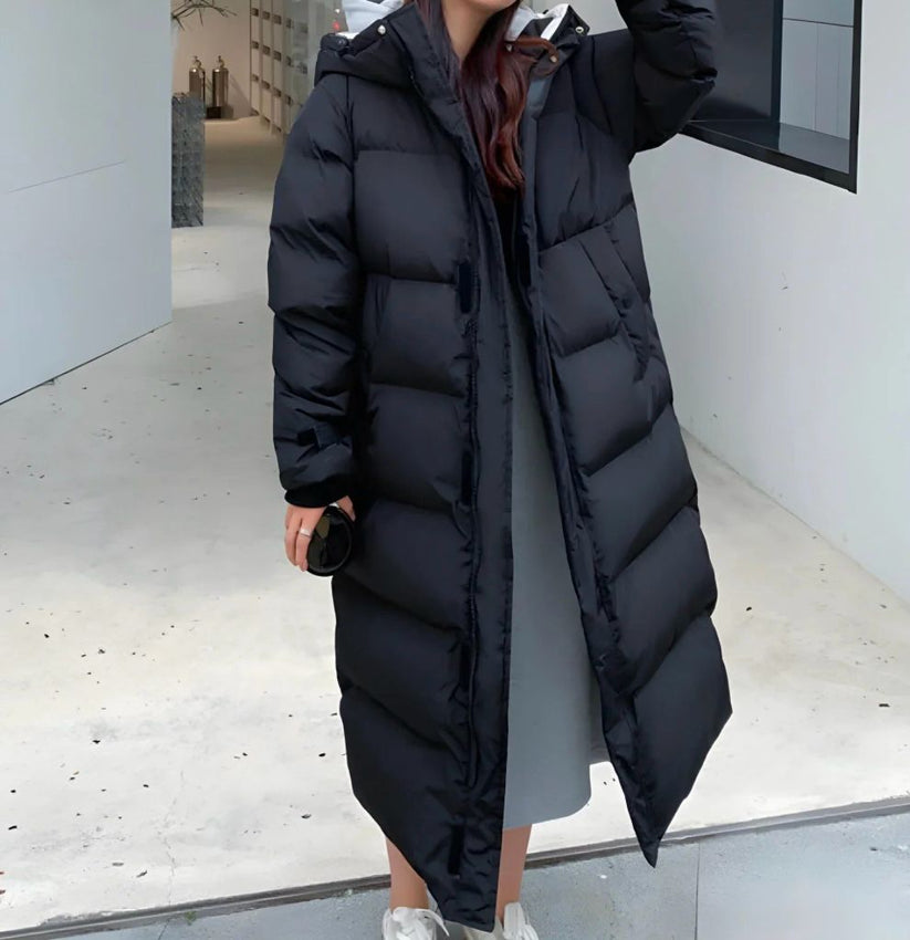 Street Wave Women Puffer Coat Victoria Longline Warm Insulated Jacket Cozy Fit Everyday