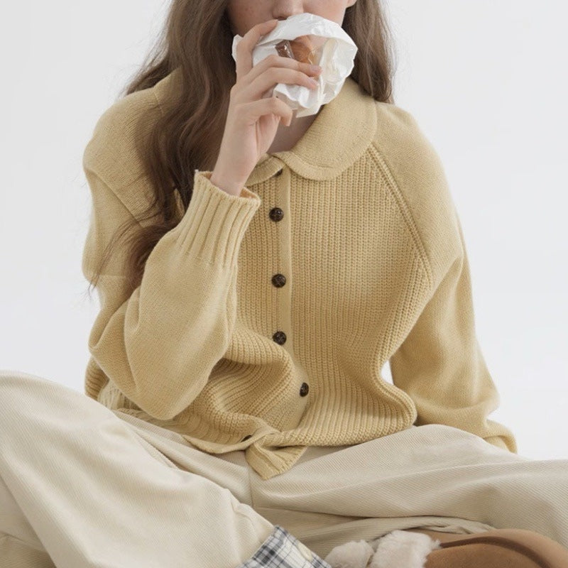 Women's Retro Style Cardigan with Button Closure and Soft Knit