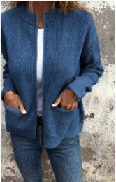 Street-Wave Womens Cardigan With Pockets Cozy Knit Jacket For Women Timeless Comfort