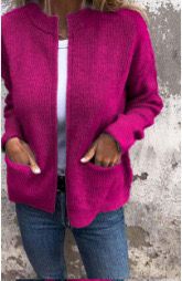 Street-Wave Womens Cardigan With Pockets Cozy Knit Jacket For Women Timeless Comfort