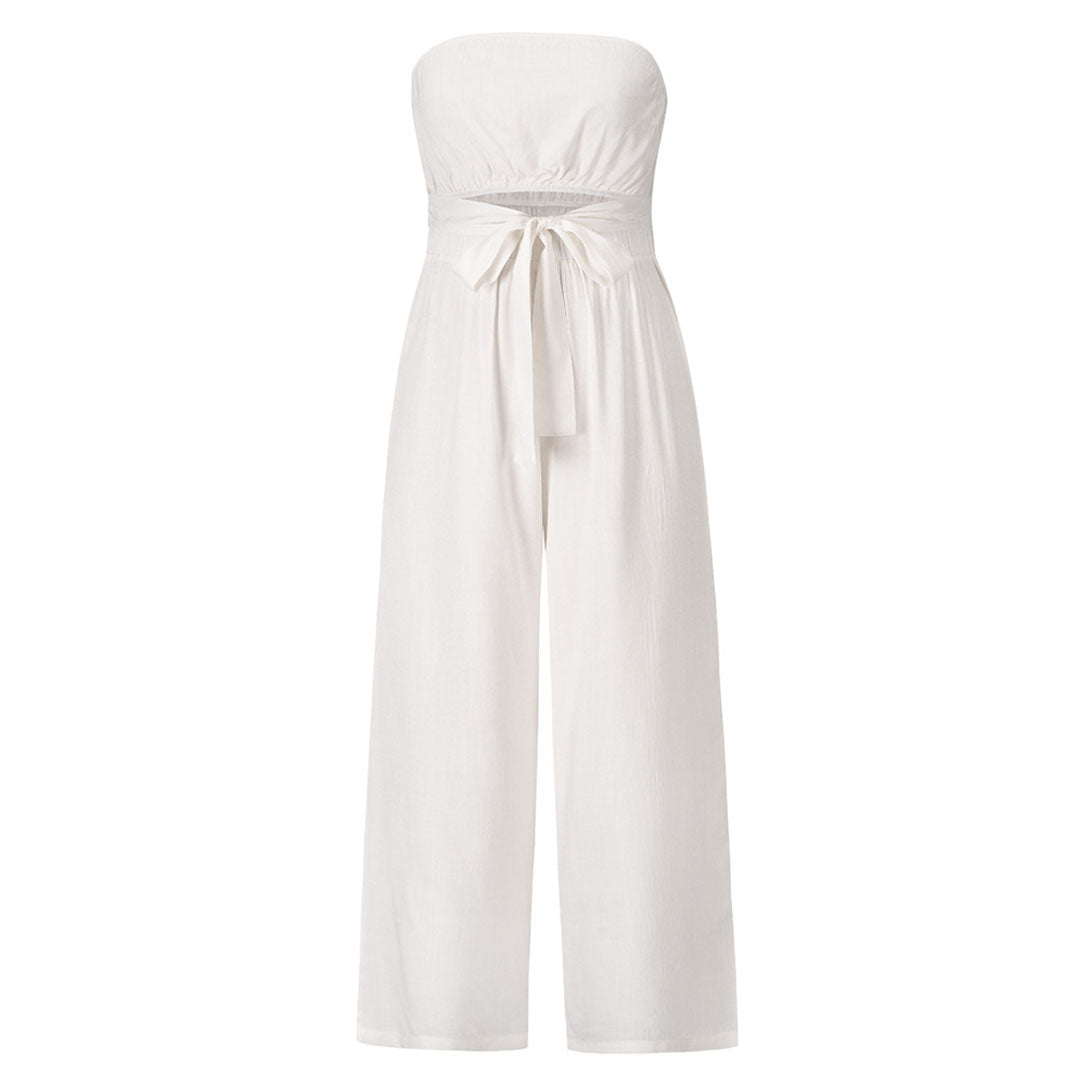 Strapless Jumpsuit Street-Wave Wide Leg Women Elegant