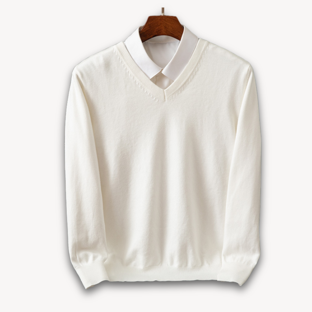 Street-Wave Men's V Neck Slim Fit Sweater In Soft Knit With Ribbed Edges For Versatile Style
