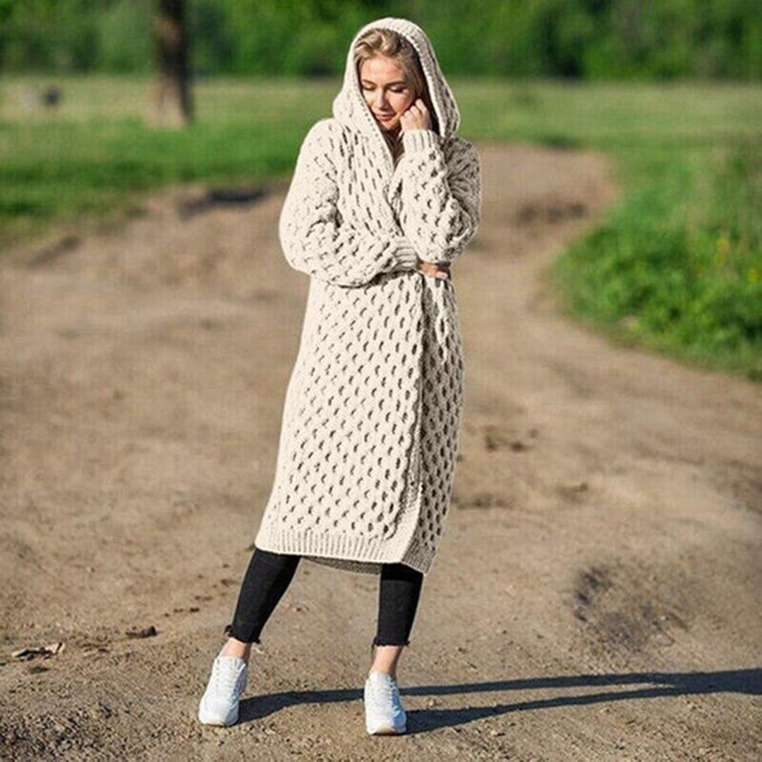 Streetwave Meryl Hooded Knit Cardigan For Women Cozy Warm Versatile Winter Pullover