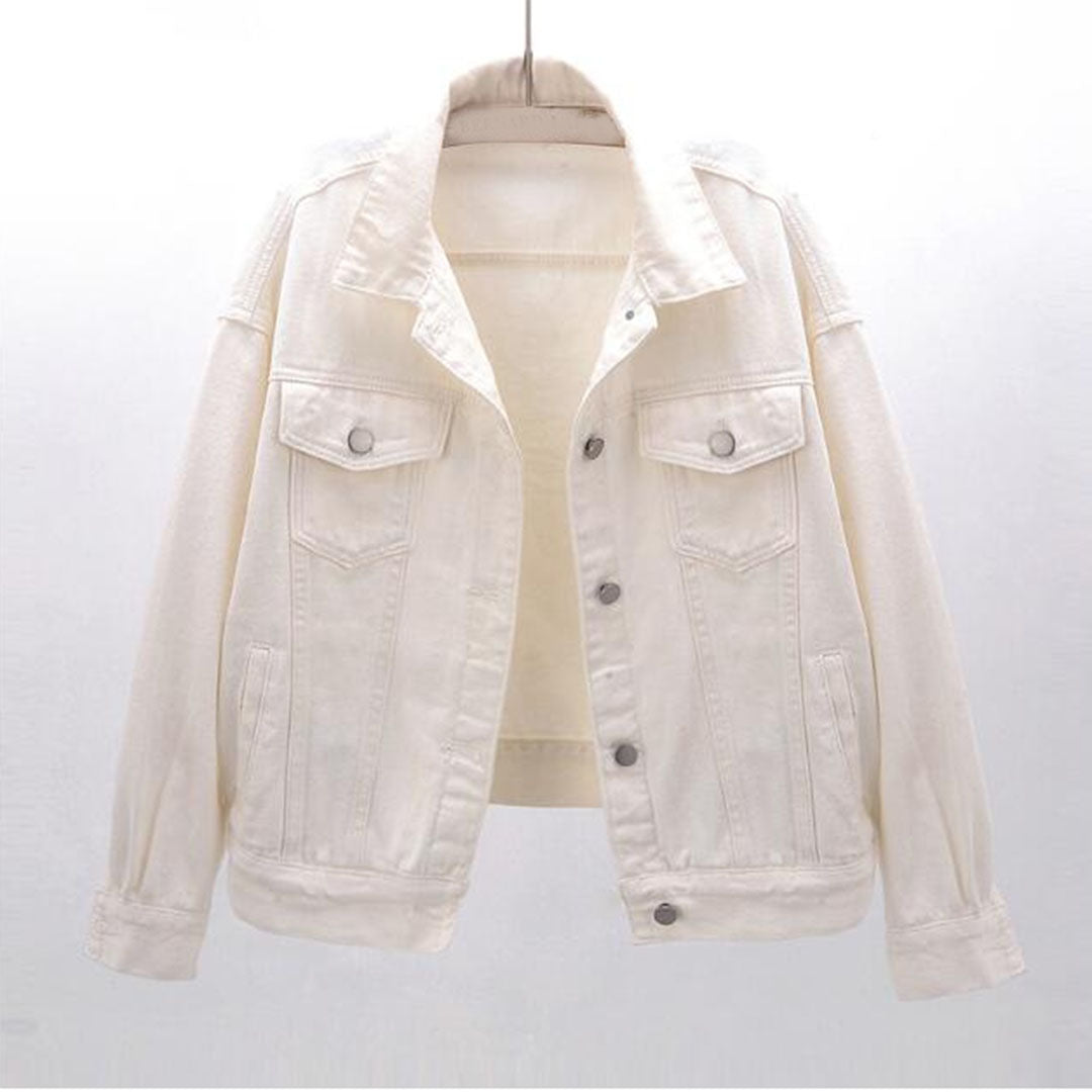 Street Wave Denim Jacket For Women Durable Comfortable Stylish Autumn Essential Versatile Everyday Wear